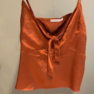Abercrombie Satin tie front cami